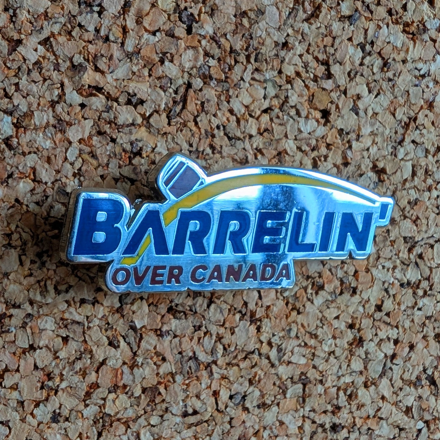 Barrelin' Over Canada Enamel Pin
